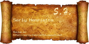Serly Henrietta névjegykártya